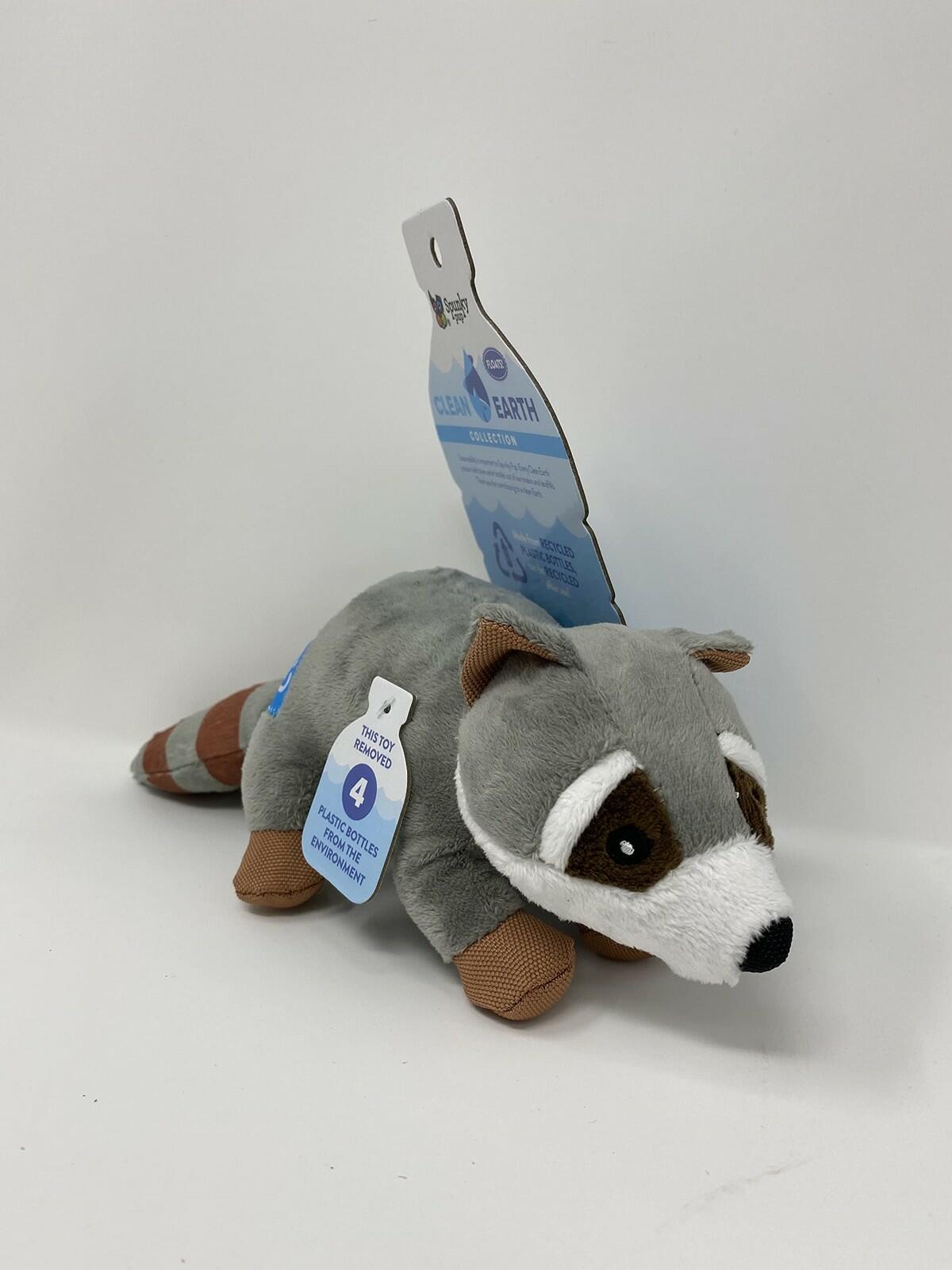 Spunky Pup Clean Earth Plush Raccoon | Made from 100% Recycled Water Bottles |