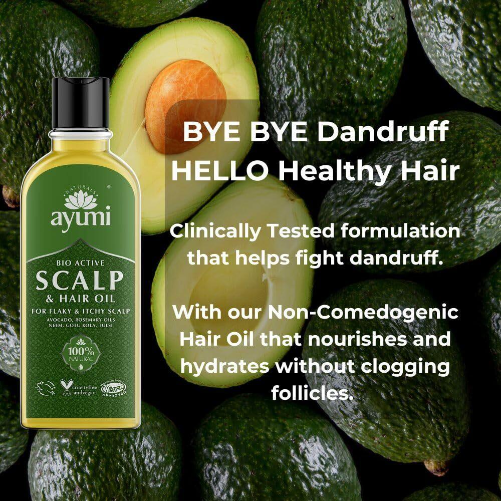 Ayumi Bio-Active Scalp & Hair Oil | Clinically Tested to Reduce Dandruff and ...