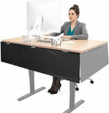 Under Desk Modesty Panel 60" Black Mesh Cable Organizer for Office Sit Stand Des