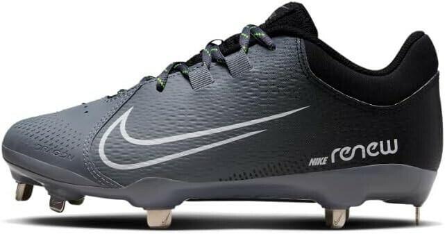 Nike Women's Hyperdiamond 4 Pro Metal Fastpitch Softball Cleats, Gray, Sz-11