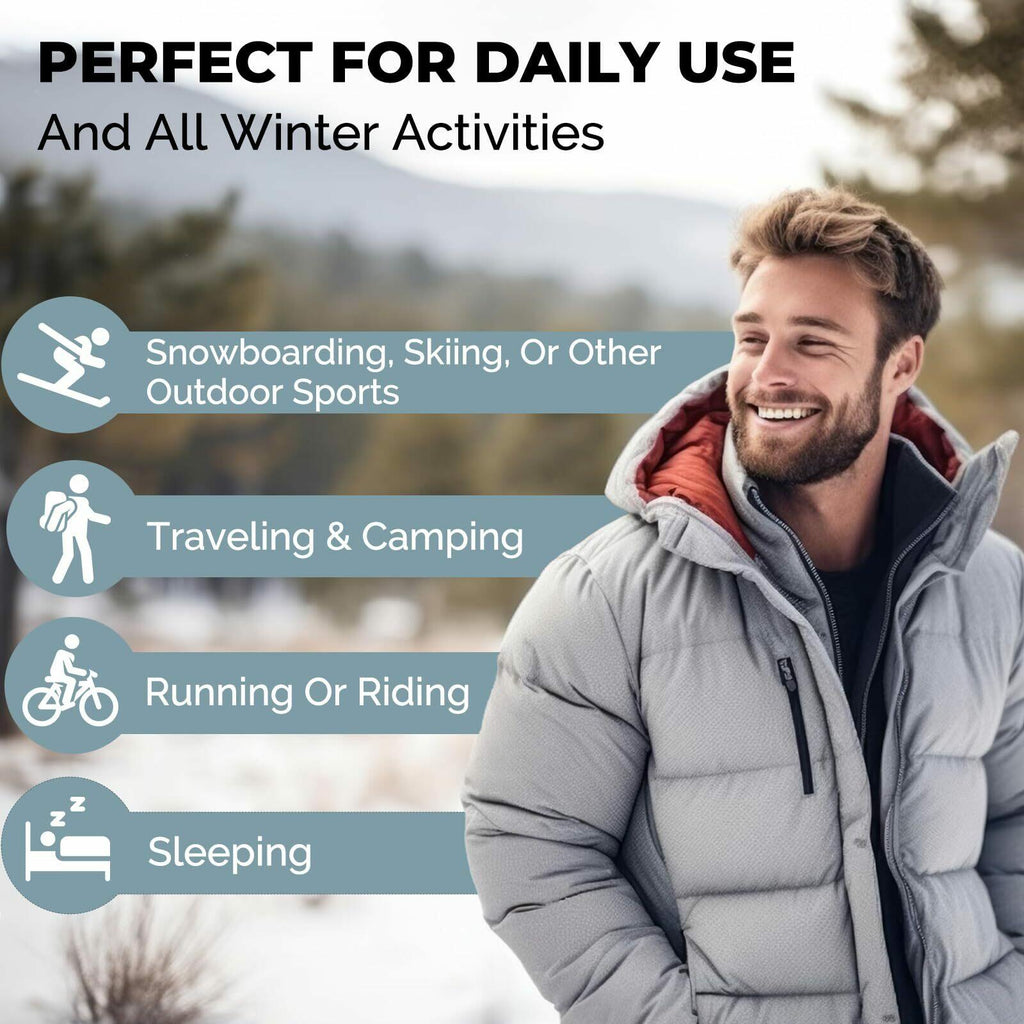 Men's Thermal Set, Lightweight Ultra Soft Fleece Shirt and Pants,Black,Large