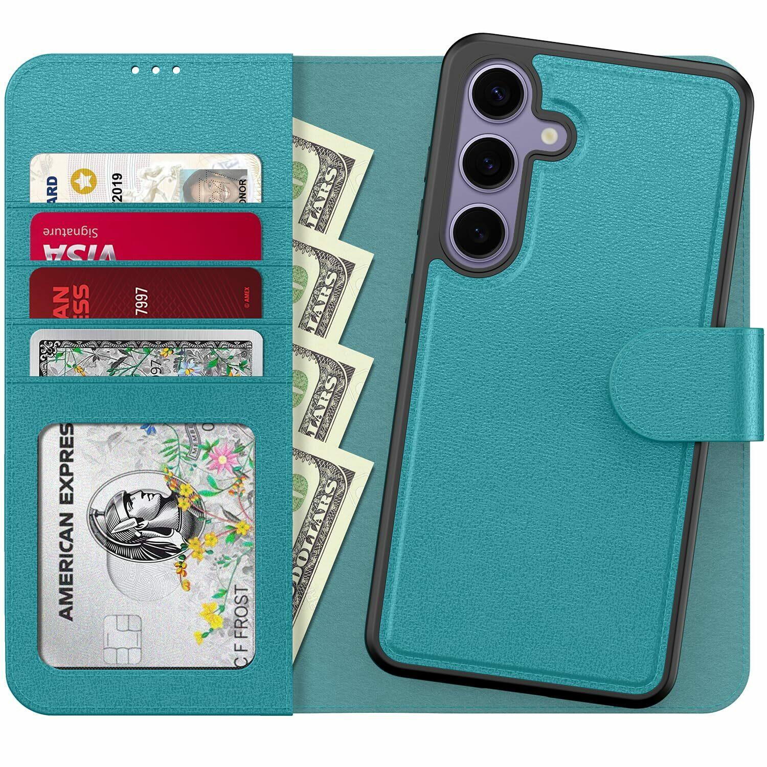 FUNMIKO for Samsung Galaxy S25 Plus Case Wallet,Detachable Flip Folio Leather