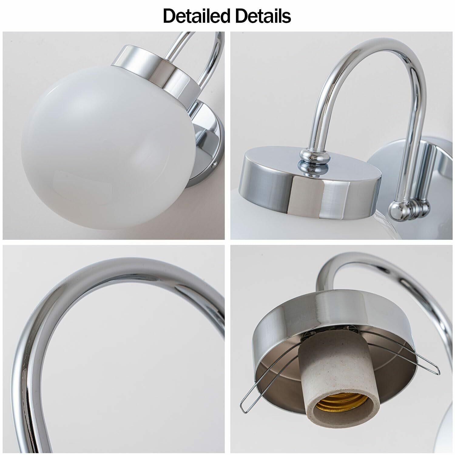 QANQIDENG Wall Sconces,Glass Globe Sconce,Plug in Wall Light,Modern Brushed