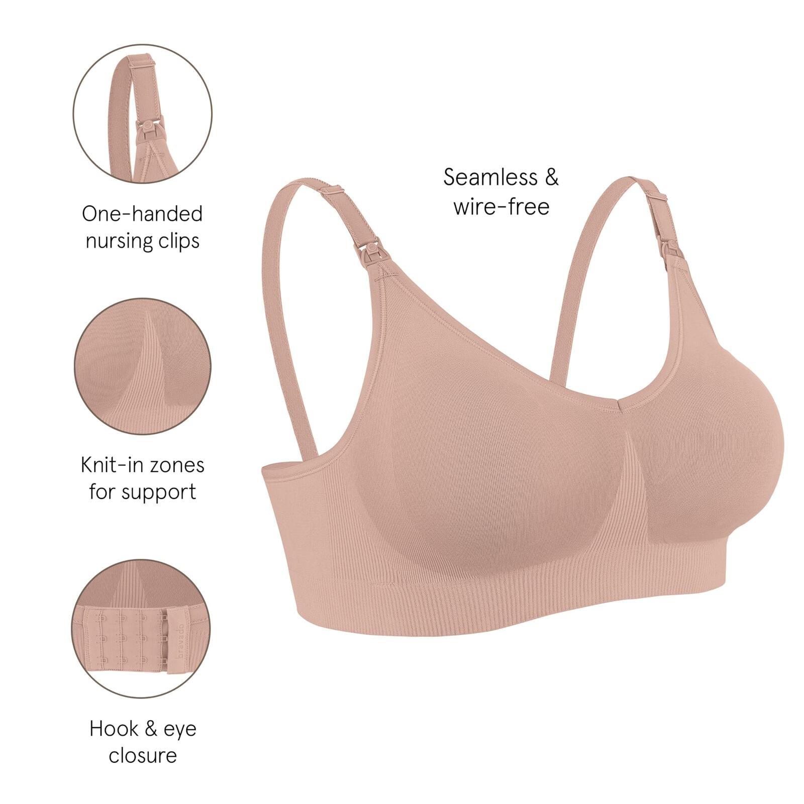 Bravado Designs Body Silk Seamless Nursing Bra for Breastfeeding, Wireless
