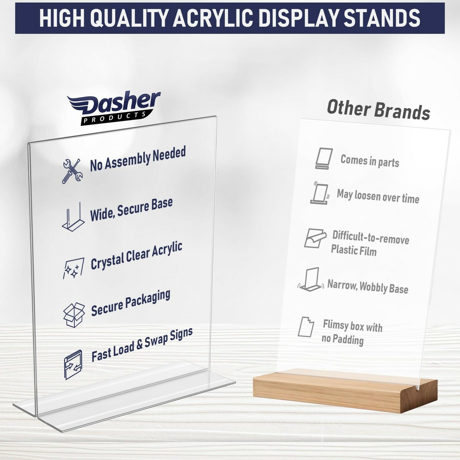 Acrylic Sign Holder 8.5 x 11, T-Shape Double-Sided Acrylic Table Stand with Wide