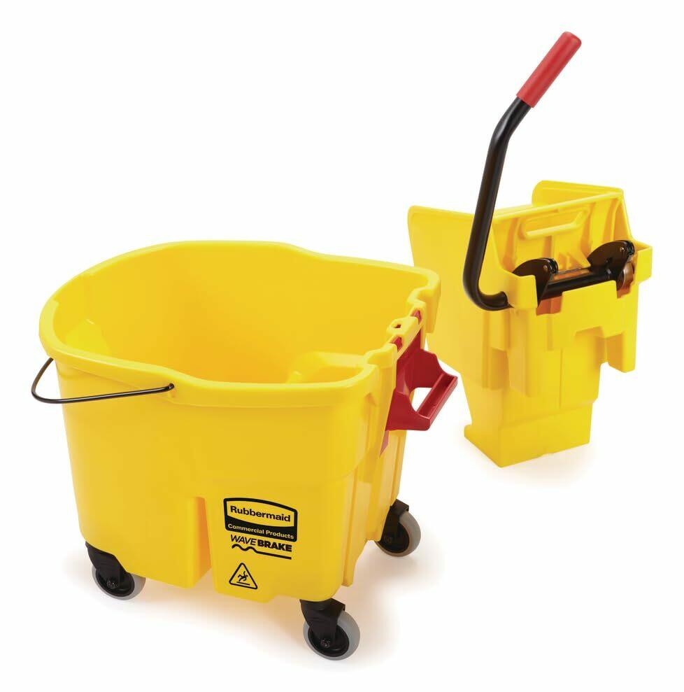 Rubbermaid Commercial Products WaveBrake 35 Qt. Side-Press Mop Bucket and