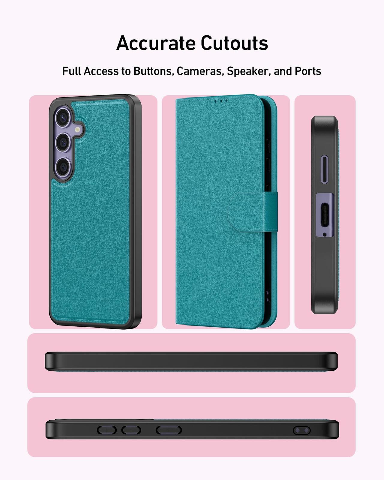 FUNMIKO for Samsung Galaxy S25 Plus Case Wallet,Detachable Flip Folio Leather