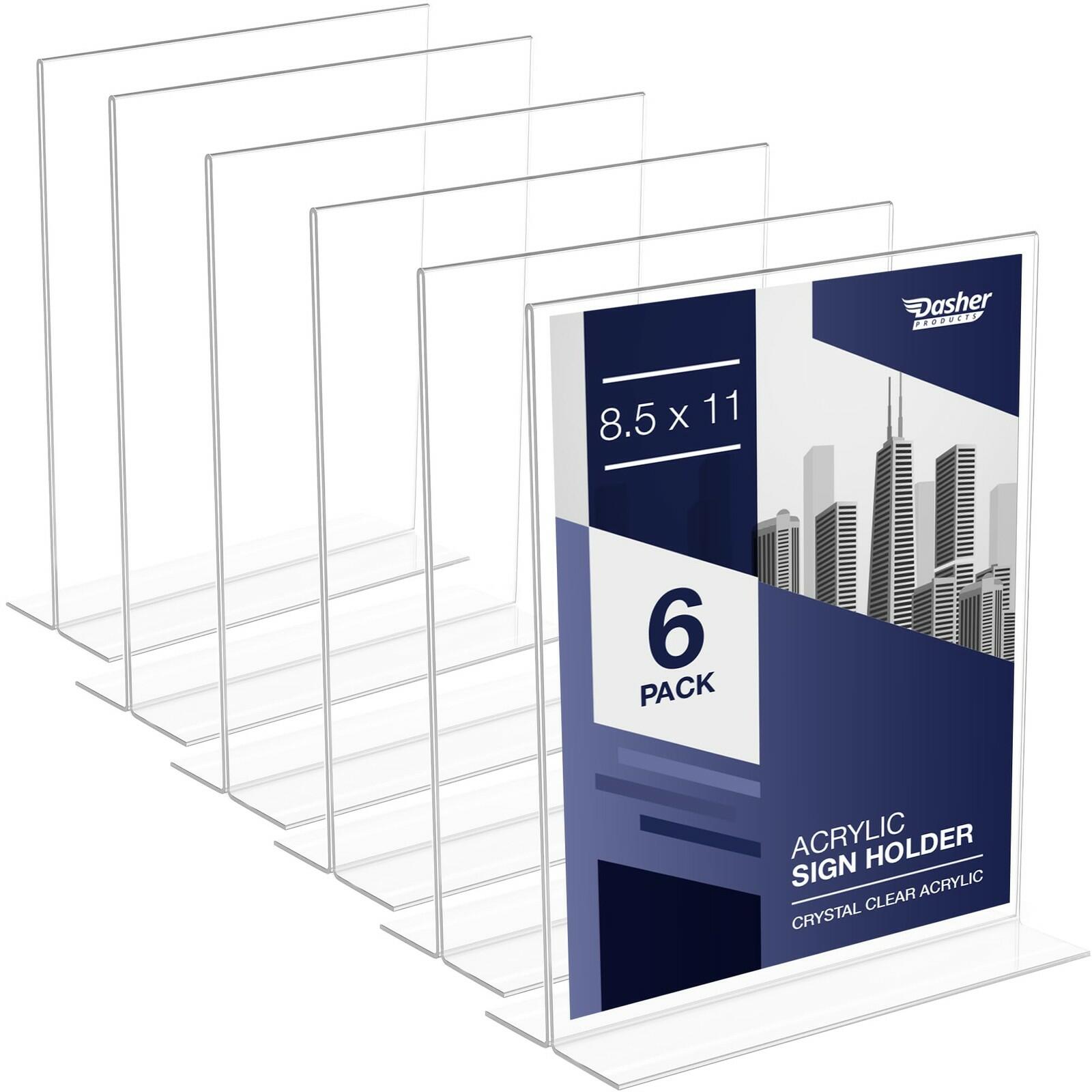 Acrylic Sign Holder 8.5 x 11, T-Shape Double-Sided Acrylic Table Stand with Wide