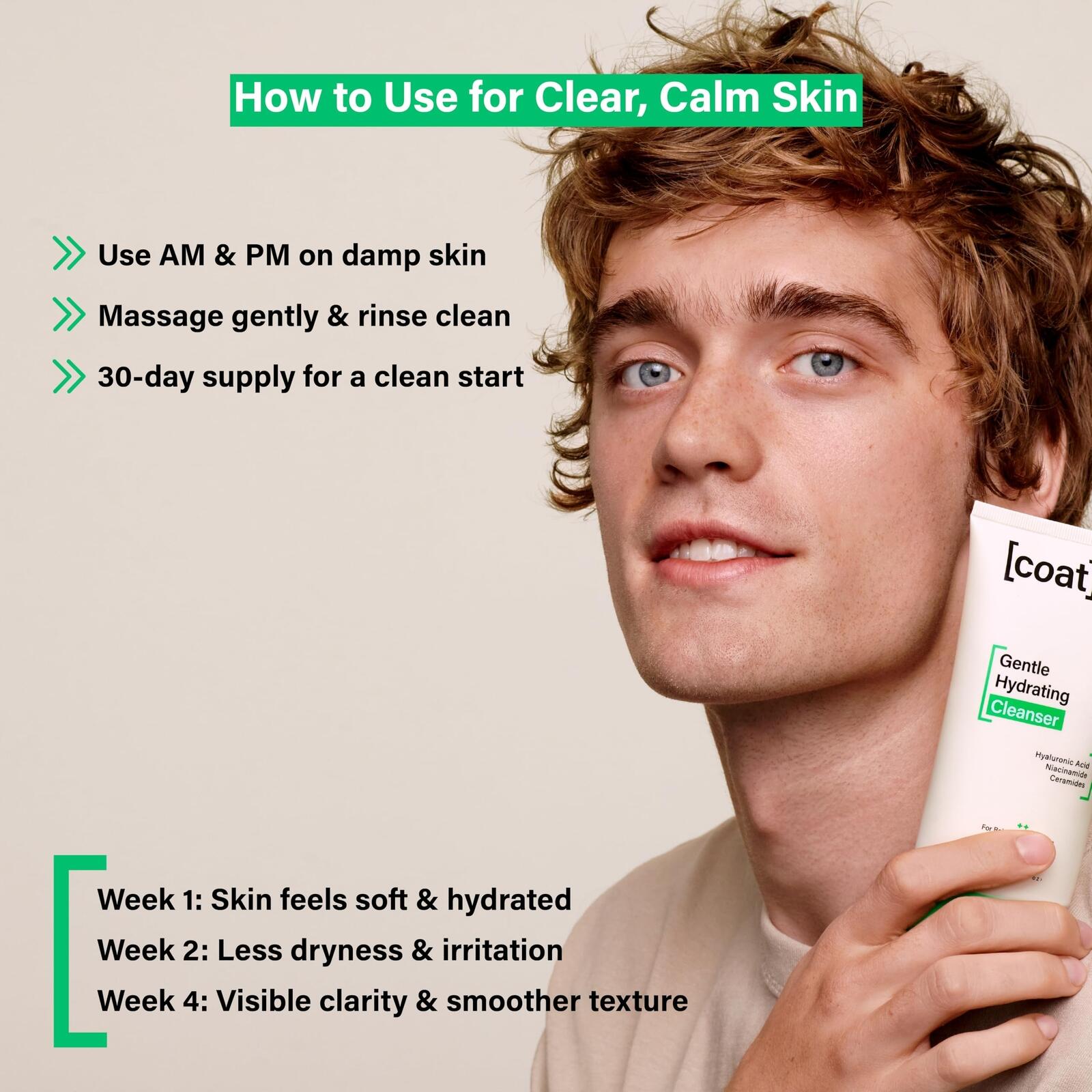 COATS Gentle Hydrating Cleanser [5oz] – Moisturizing Face Wash w/Hyaluronic Acid