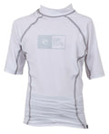 Rip Curl Youth Ripawatu Short Sleeve Rash Guard Shirt, 4, White