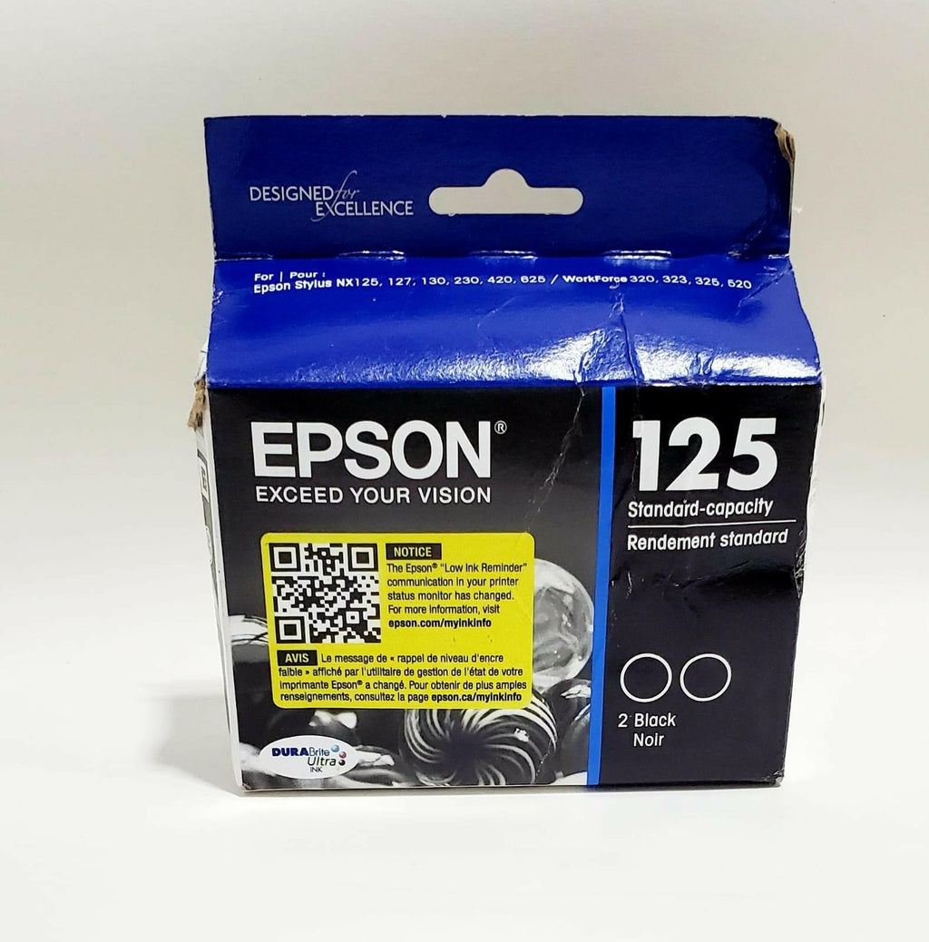 Genuine Epson T125120-D2 125 Black Ink Twin Pack OEM Standard Yield 2 Cartridges