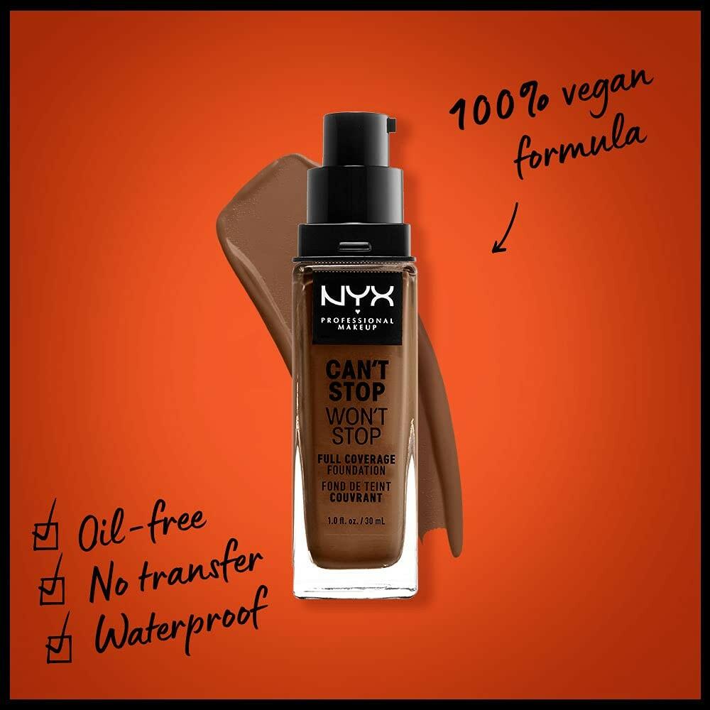 NYX PROFESSIONAL MAKEUP Can't Stop Won't Stop Foundation, 24h Full Coverage