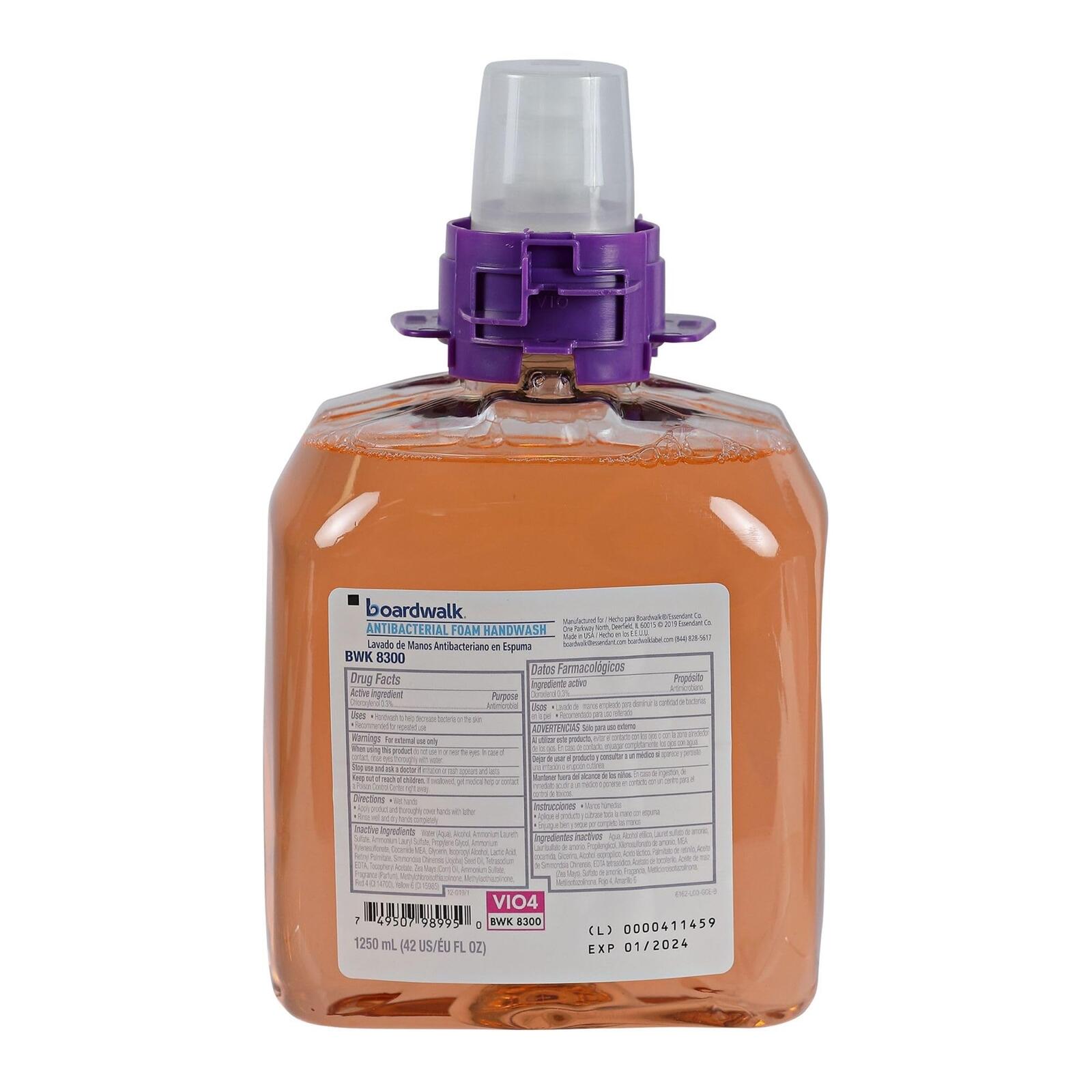 Boardwalk 1250mL Foam Hand Soap Refill Fruit Scent Antibacterial Commercial Use