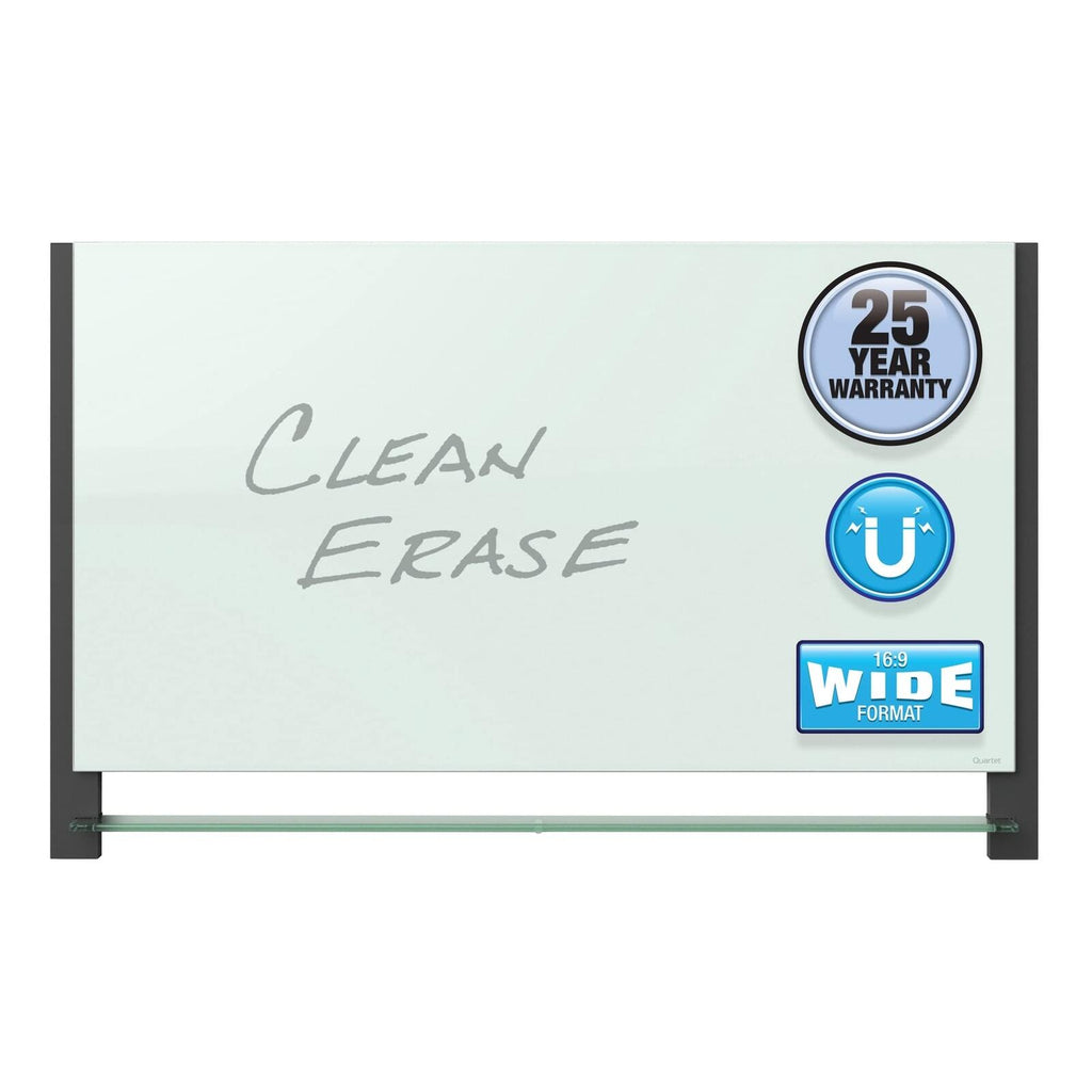 Quartet Glass Whiteboard, Magnetic Dry Erase White Board, 39" x 22", Wide Format