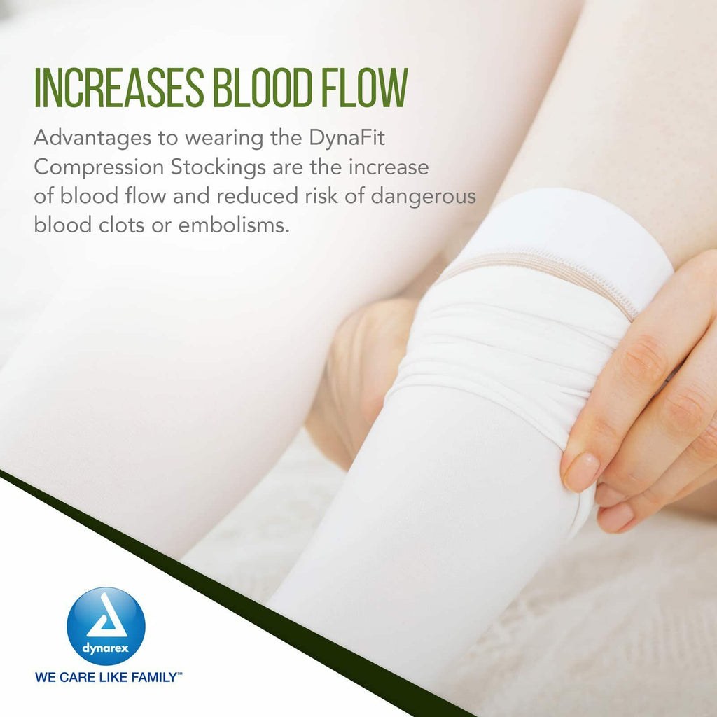 Dynarex DynaFit Compression Stockings Thigh High, 8-20 mmHg, Help Prevent Blood