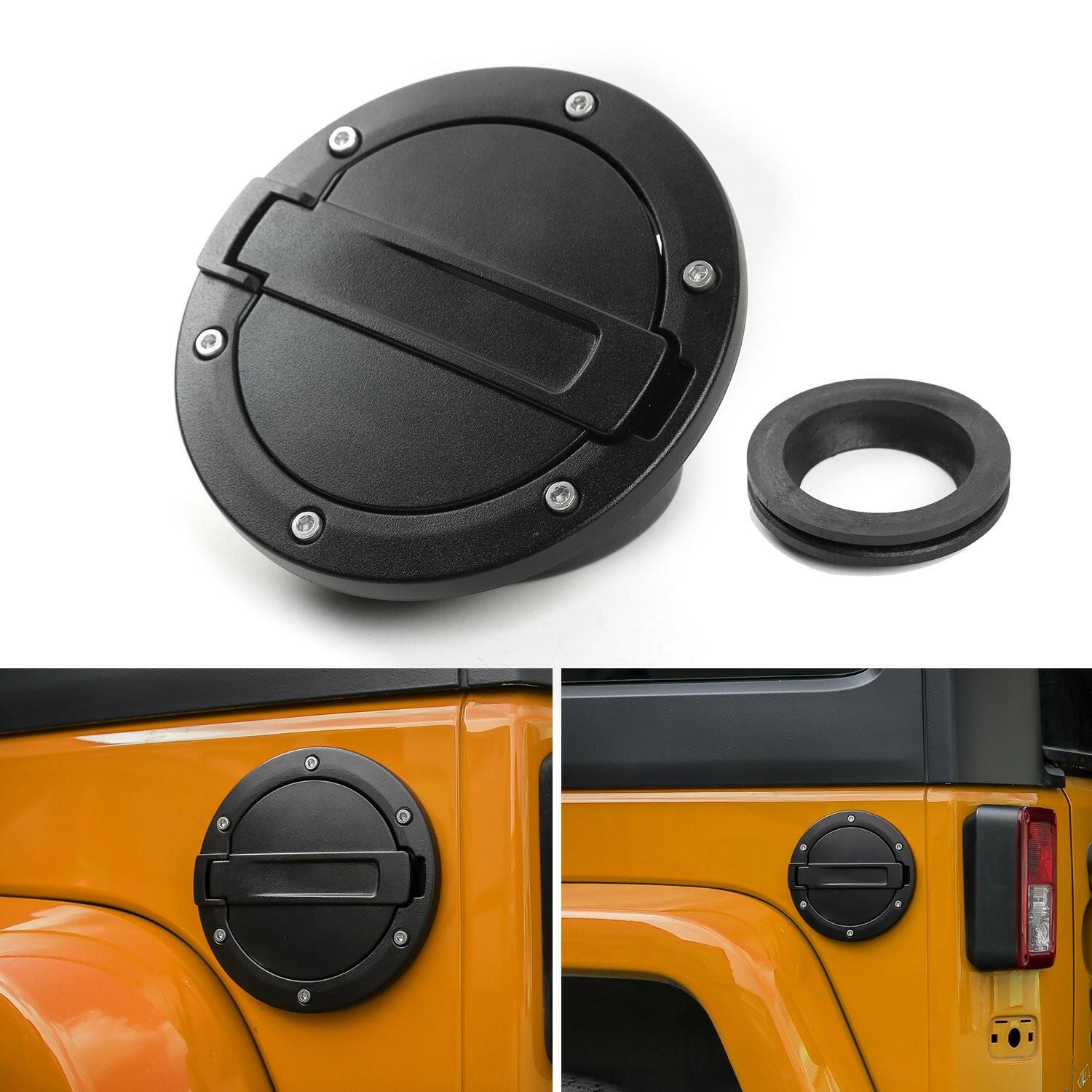 Fuel Tank Cover Filler Door Cover Gas Tank Cap 4-Door 2-Door for 2007-2016 Jeep