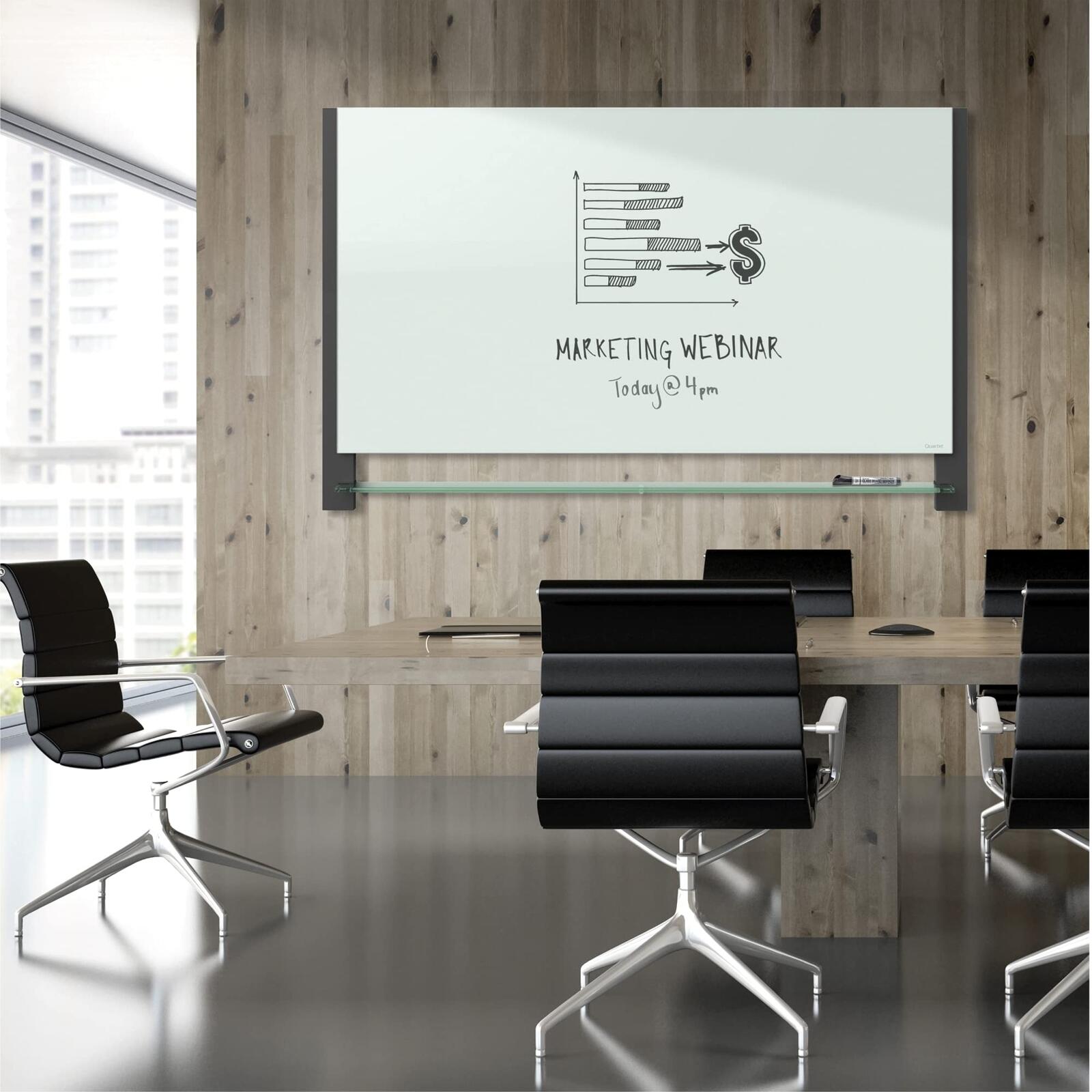 Quartet Glass Whiteboard, Magnetic Dry Erase White Board, 39" x 22", Wide Format