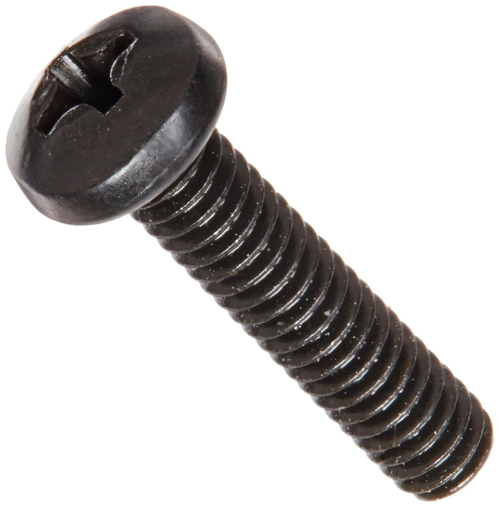 Steel Pan Head Machine Screw, Black Oxide Finish, Meets ASME B18.6.3, #2