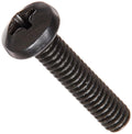 Steel Pan Head Machine Screw, Black Oxide Finish, Meets ASME B18.6.3, #2