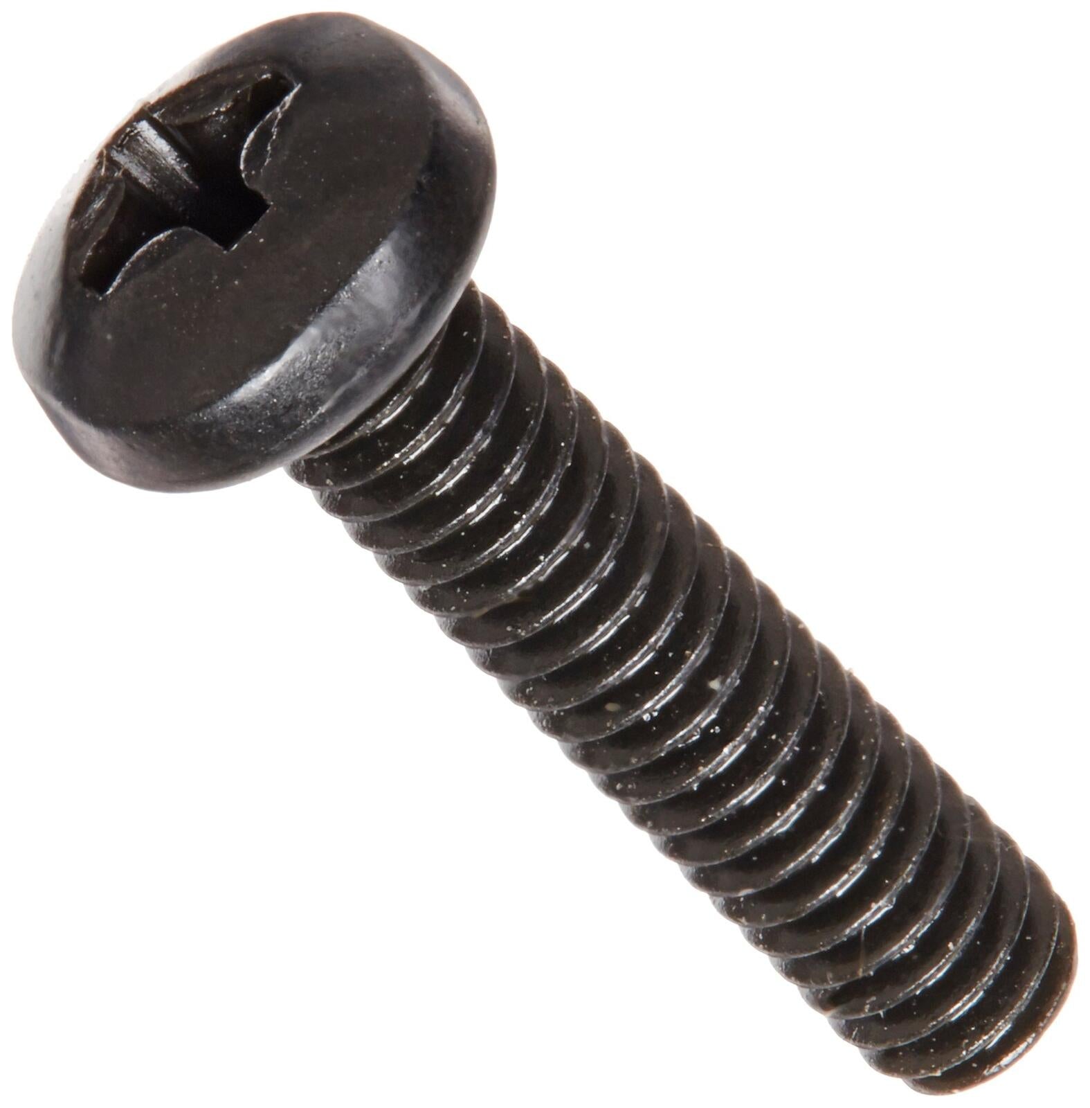Steel Pan Head Machine Screw, Black Oxide Finish, Meets ASME B18.6.3, #2