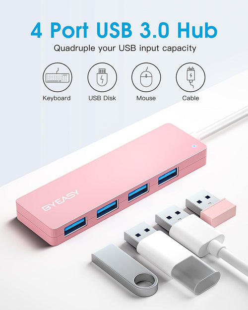 BYEASY USB Hub,USB Splitter for Laptop, USB 3.0 Hub,Multi USB Port Expander,Fast