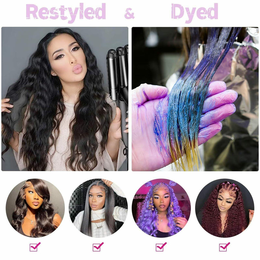 Tzihaano 4x4 HD Transparent Lace Frontal Wigs Human Hair Natural Black Color