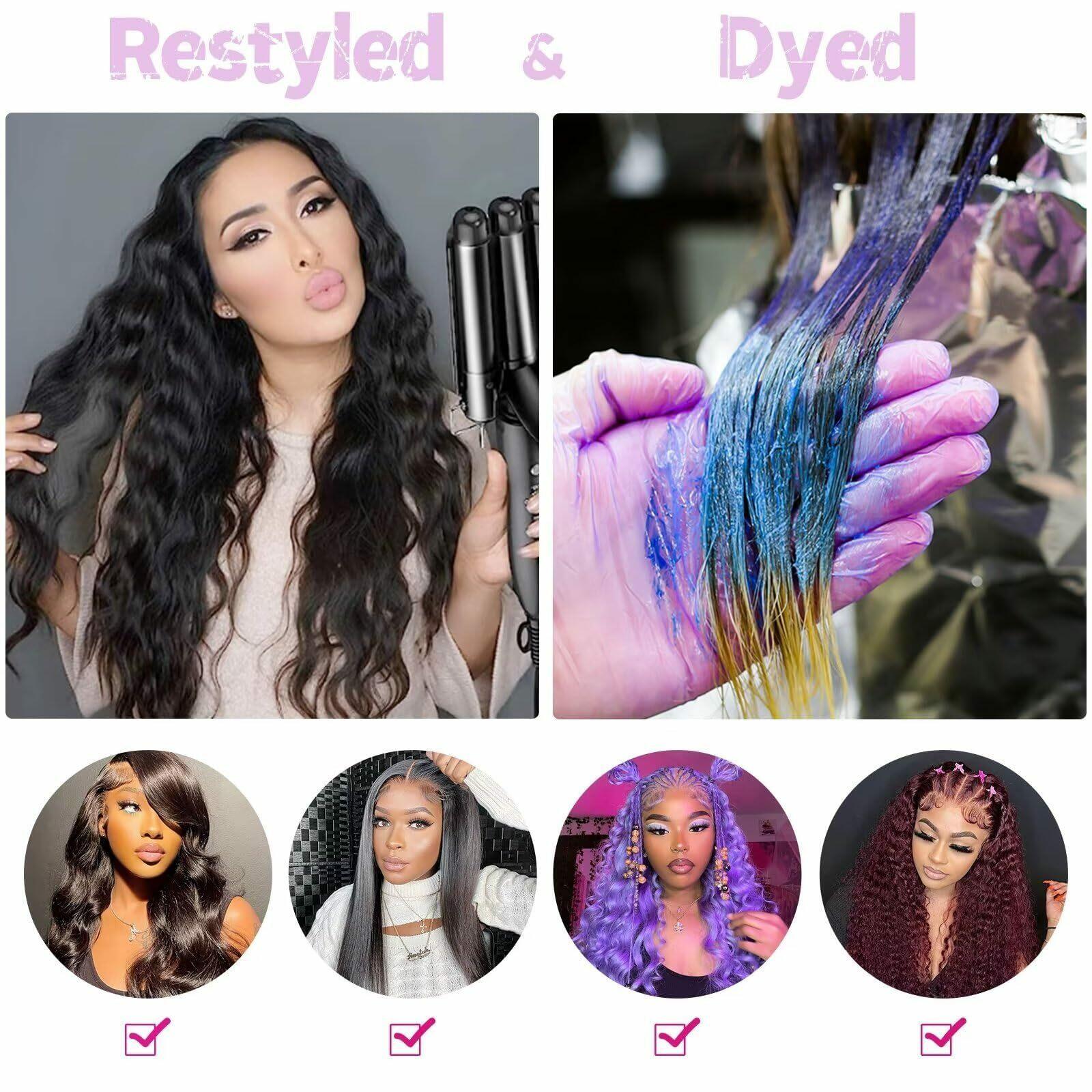 Tzihaano 4x4 HD Transparent Lace Frontal Wigs Human Hair Natural Black Color