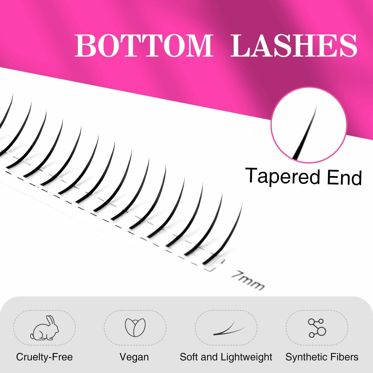 TDANCE Bottom Lash Extension 120 Pcs 0.07mm Thickness Lower Lash Extensions