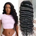 Tzihaano 4x4 HD Transparent Lace Frontal Wigs Human Hair Natural Black Color