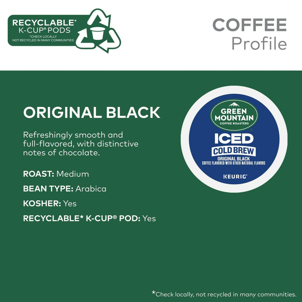Green Mountain Coffee Roasters Original Black Iced Cold Brew Coffee, Single