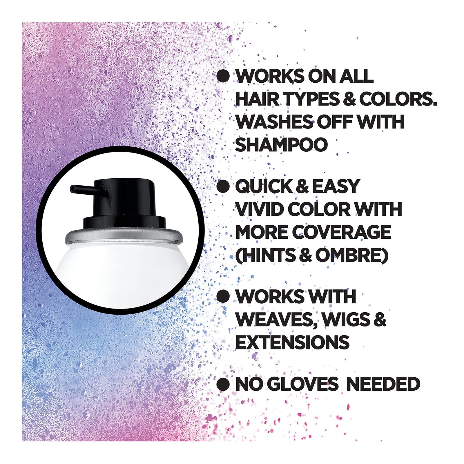 L'Oreal Paris Colorista 1-Day Washable Temporary Hair Color Spray, Purple, 2 oz