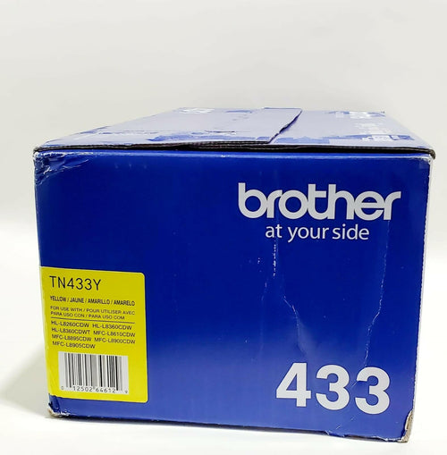 Brother TN433Y Genuine Yellow High Yield Toner Cartridge OEM 4,000 Pages