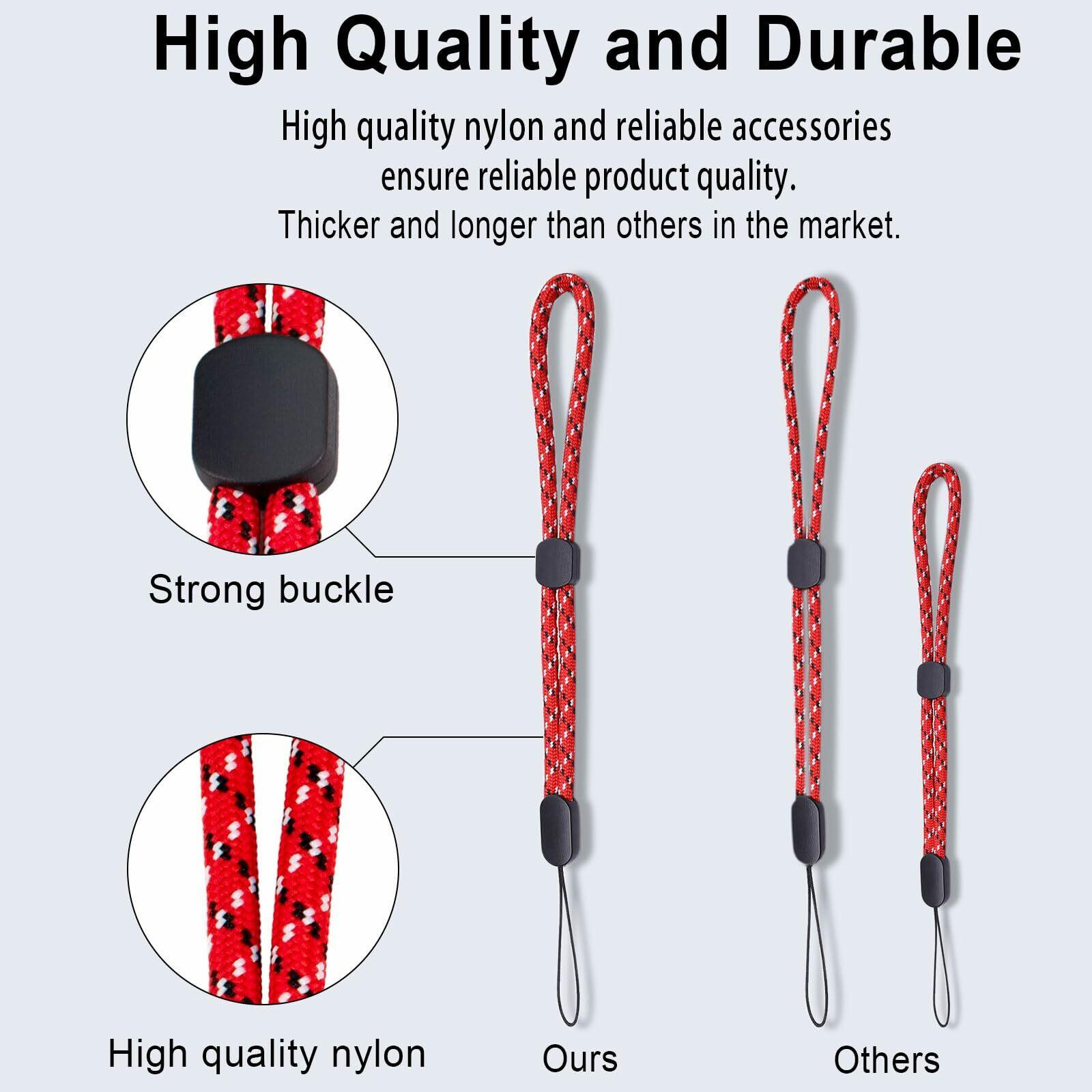 AIOLUSMIC Wrist Lanyards Extra Long 9.5 Inch 6 pcs, Adjustable Colorful Hand