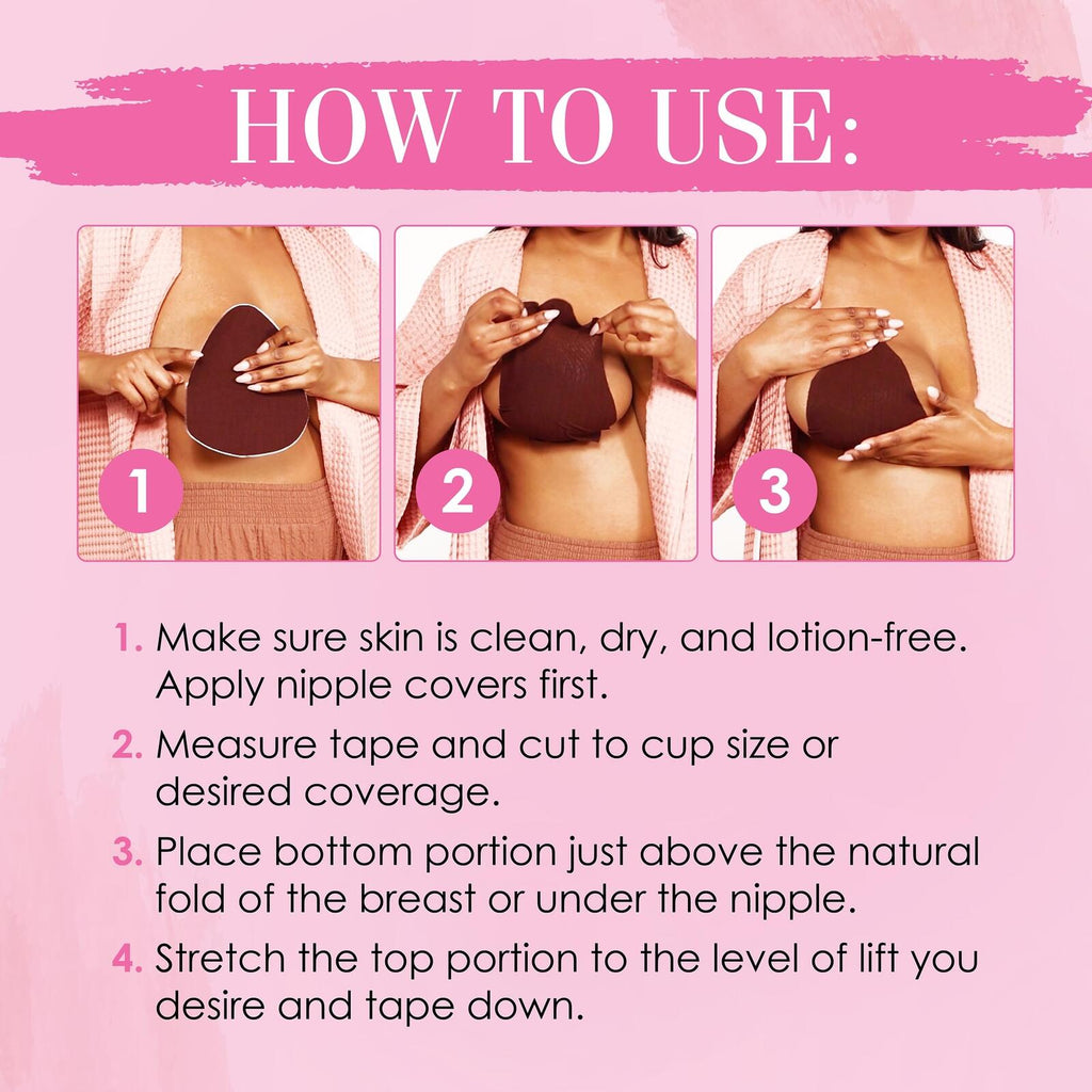 Hollywood Fashion Secrets Breast Contour Tape - Dark Shade, 3-pairs