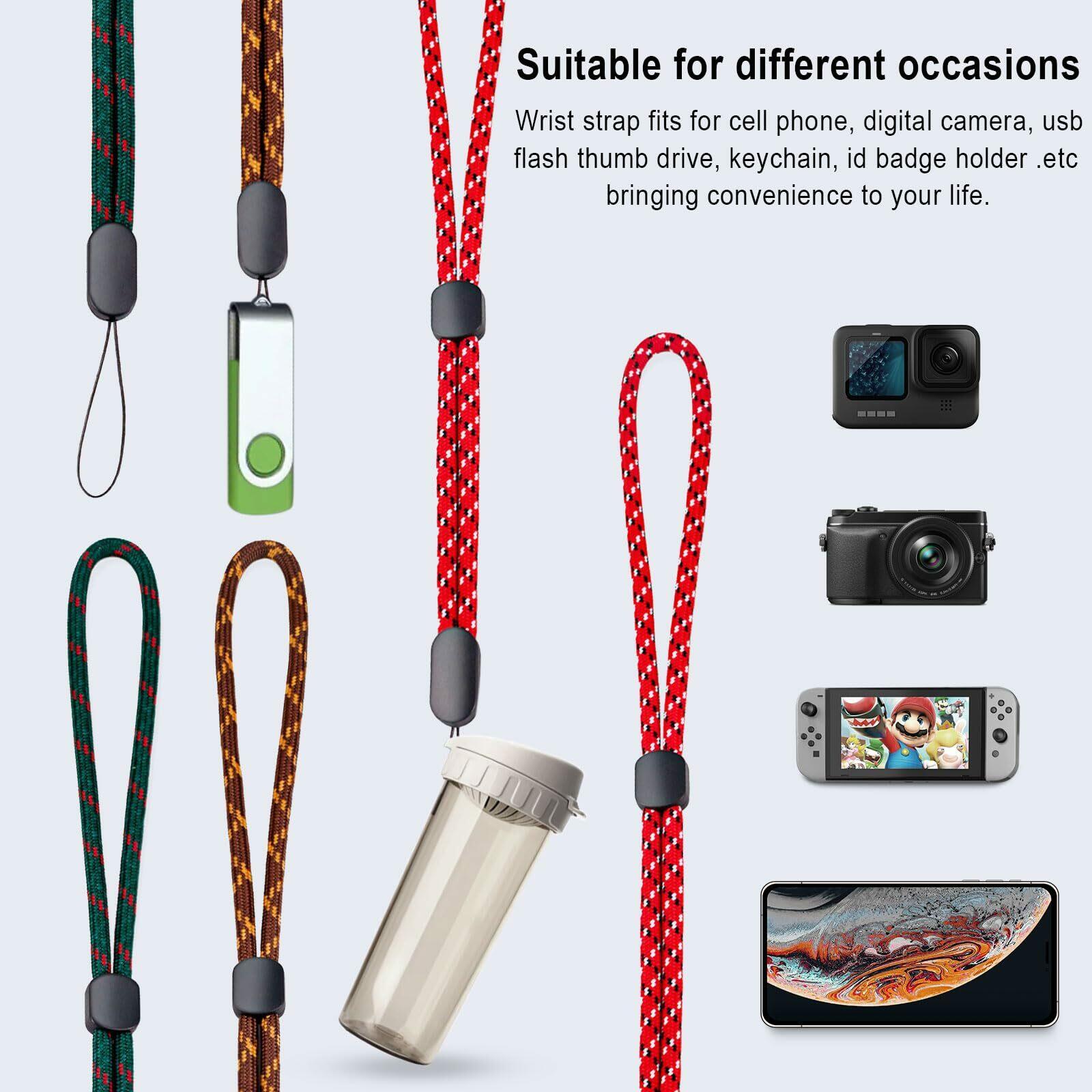 AIOLUSMIC Wrist Lanyards Extra Long 9.5 Inch 6 pcs, Adjustable Colorful Hand
