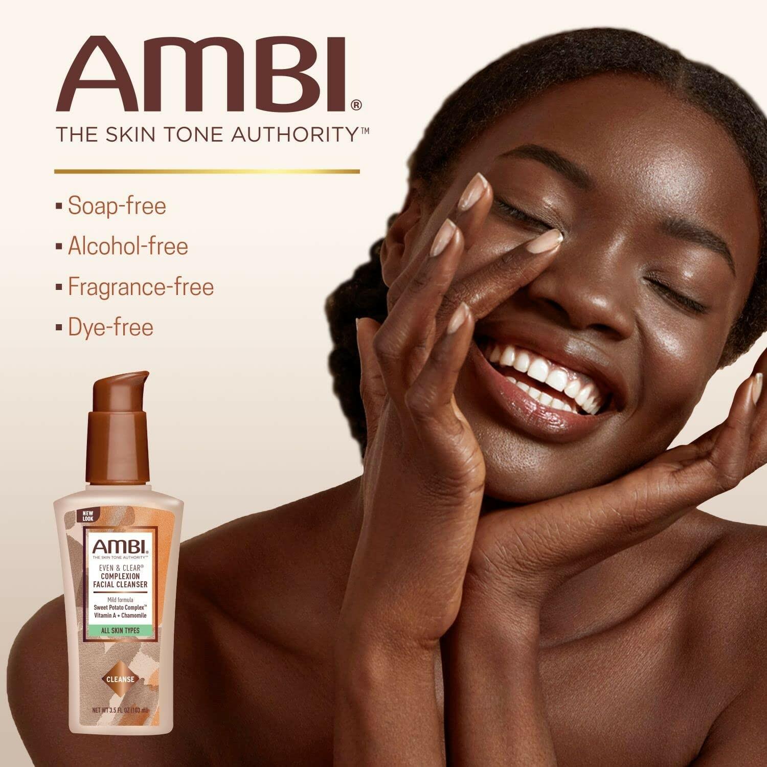 Ambi Even & Clear Complexion Facial Cleanser, For Men & Women, All Skin Types,