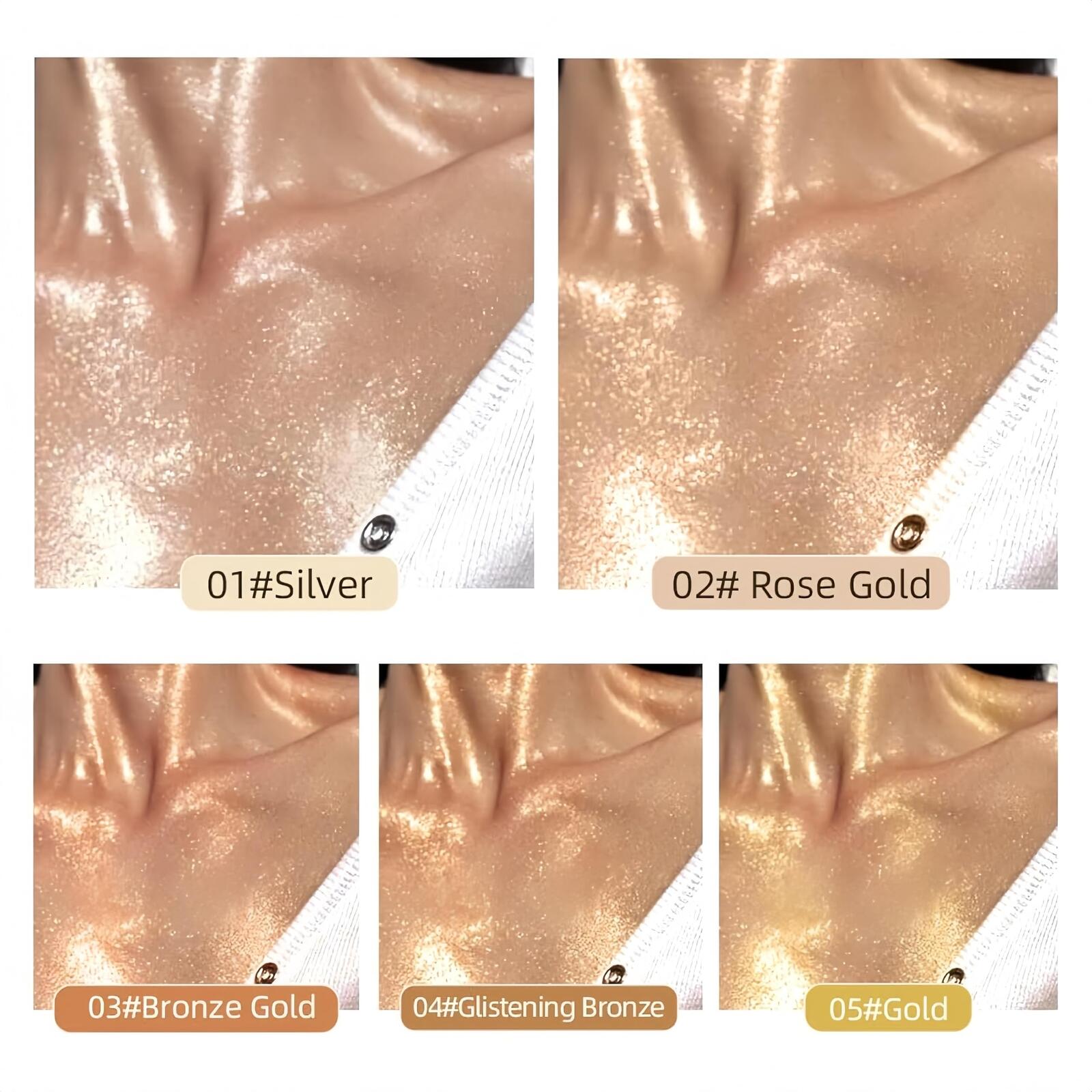Melemando Moisturizing Body Luminizers 5 Colors Smooth and Shimmer Body Oil Long