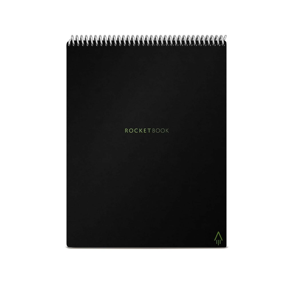 Rocketbook Flip Smart Notepad, Black Cover, Lined/Dot Grid Rule, 8.5 x 11,