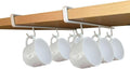 Better Houseware Under-Shelf Coffee Mug Holder Rack 6 Hooks White Set of 2