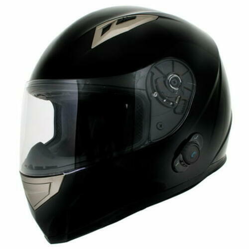 Milwaukee H510 Gloss Black Full Face Motorcycle Helmet Chit-Chat