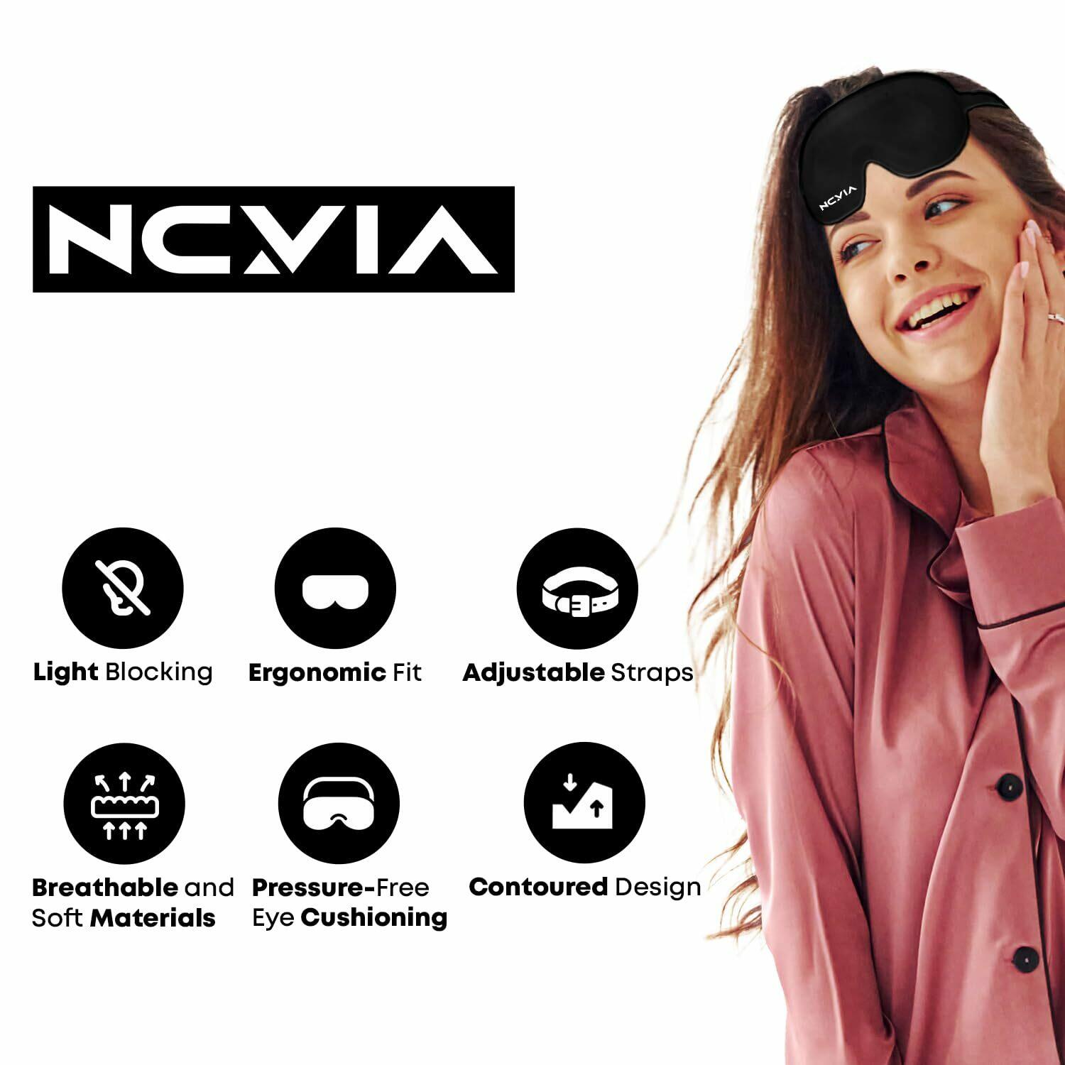 NCVIA Sleep Eye Mask for Men Women, 3D Sleeping Mask with Adjustable Strap, Zero