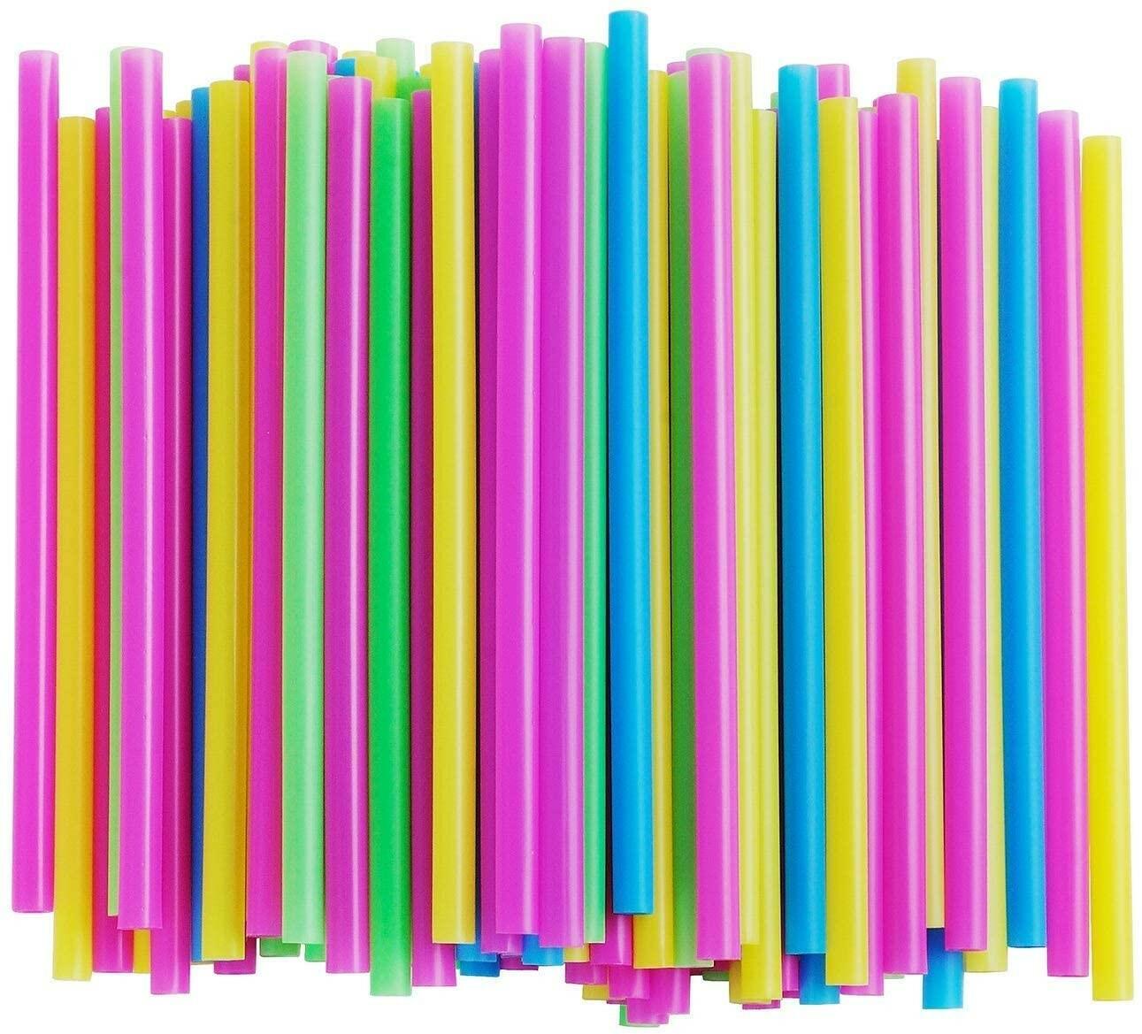 80 Count 9" Boba/Fat Straws Mixed Solid Color Individually Wrapped