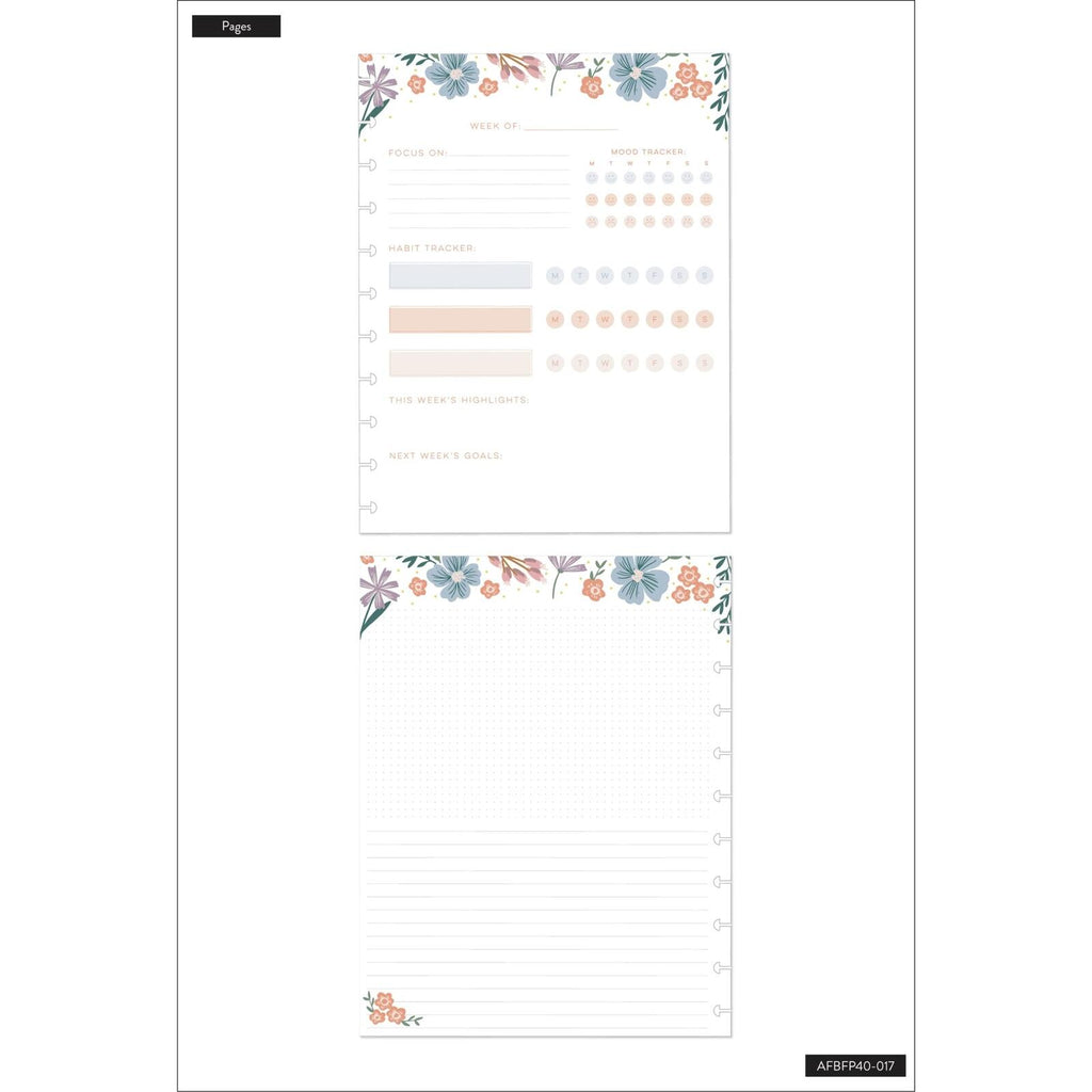 Happy Planner Big Filler Paper, 8-1/2" x 11", 40 Sheets, Florals