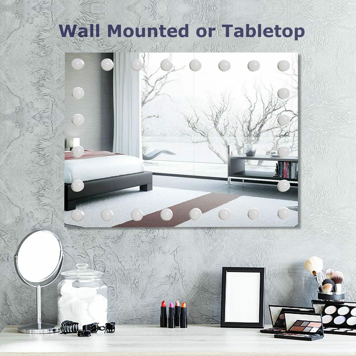 LilyHome 31.5"x 23.6" Vanity Mirror Makeup Mirror with Lights10X Large Hollyw...