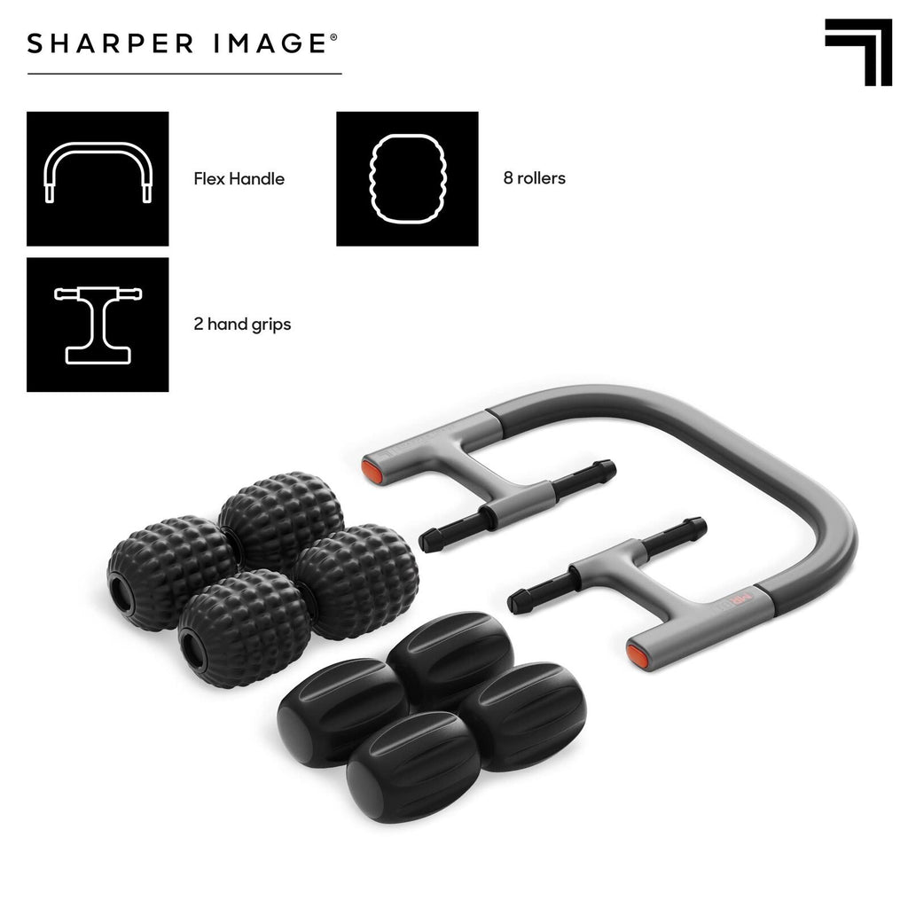 Sharper Image Flex Roller, Modular Massager with 8 Attachments, Compact Design,