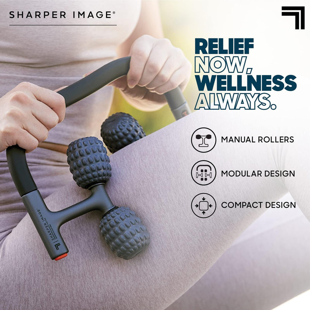 Sharper Image Flex Roller, Modular Massager with 8 Attachments, Compact Design,