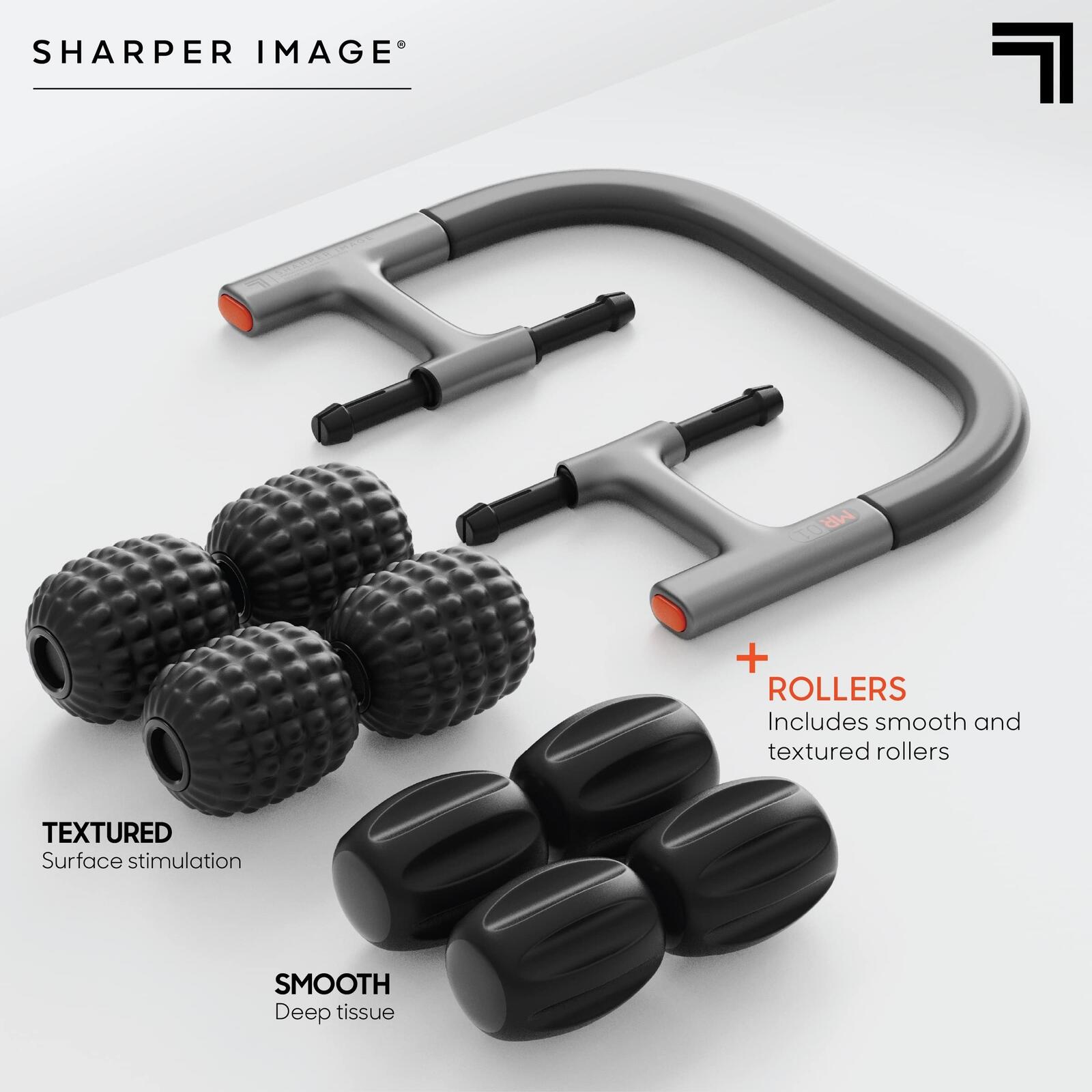 Sharper Image Flex Roller, Modular Massager with 8 Attachments, Compact Design,