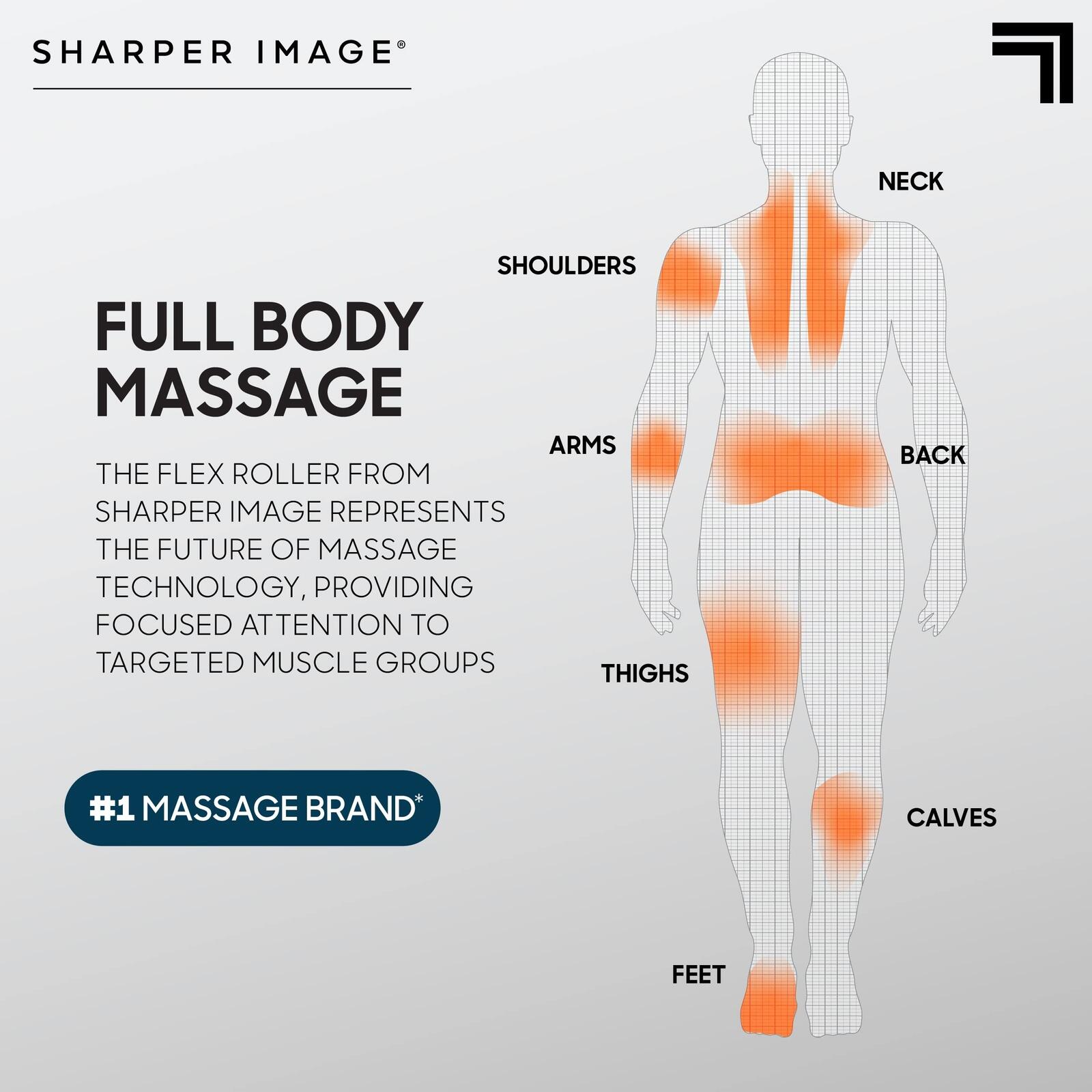 Sharper Image Flex Roller, Modular Massager with 8 Attachments, Compact Design,