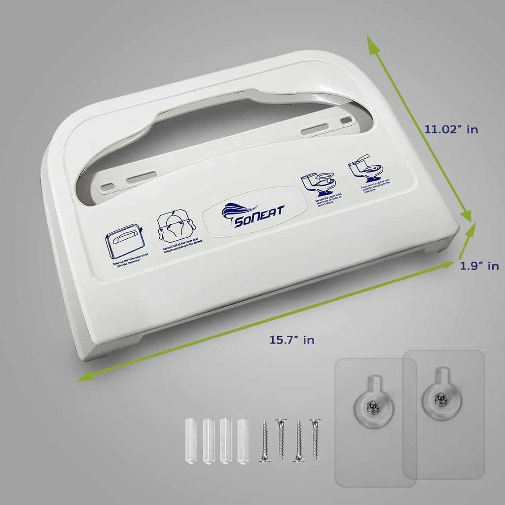 SoNeat Toilet Seat Cover Dispenser - Half Fold Wall Mounted Plastic Dispenser