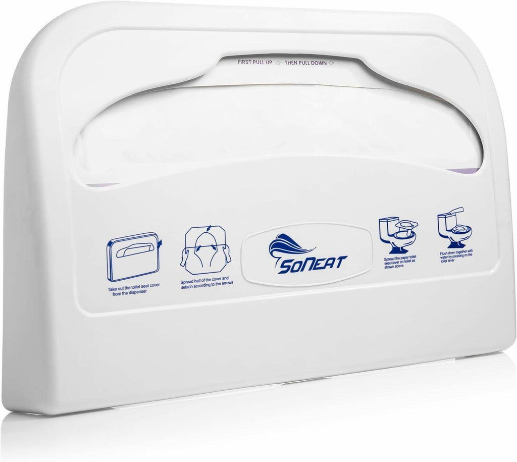 SoNeat Toilet Seat Cover Dispenser - Half Fold Wall Mounted Plastic Dispenser